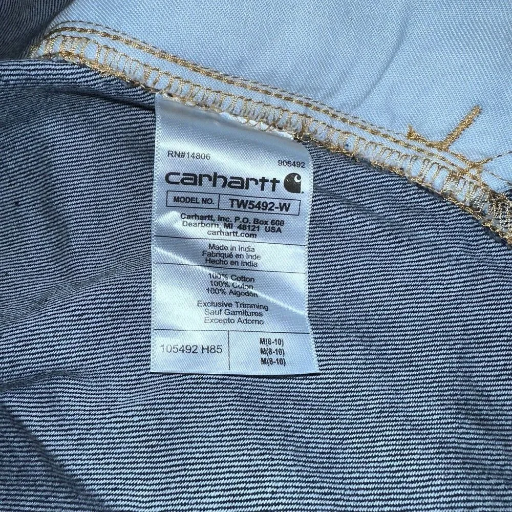 Carhartt Women's Relaxed Fit Midweight Denim Long-Sleeve Over Shirt Sz S - Picture 5 of 7